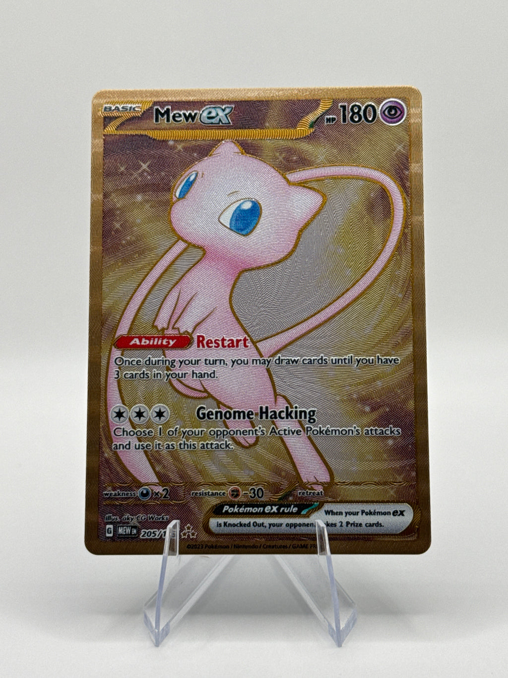 Mew ex 205/165 Metal Card – Pokémon 151 UPC Promo