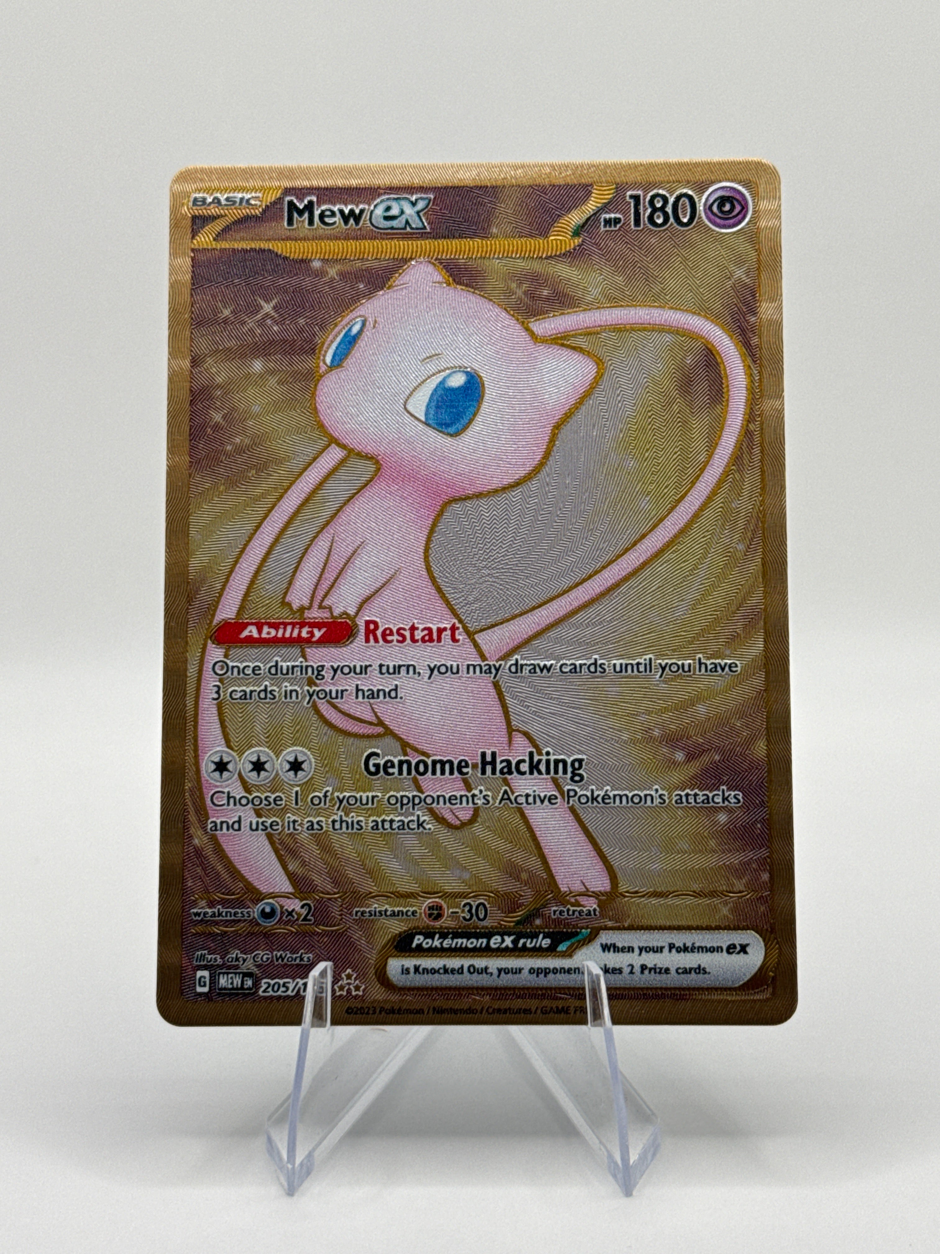 Mew ex 205/165 Metal Card – Pokémon 151 UPC Promo