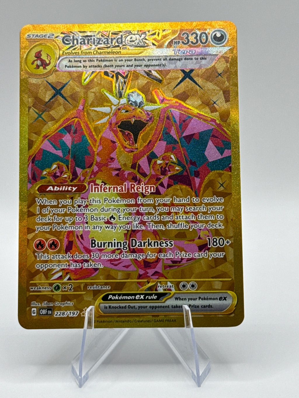 Charizard ex 228/197 – Obsidian Flames Gold Hyper Rare – Near Mint