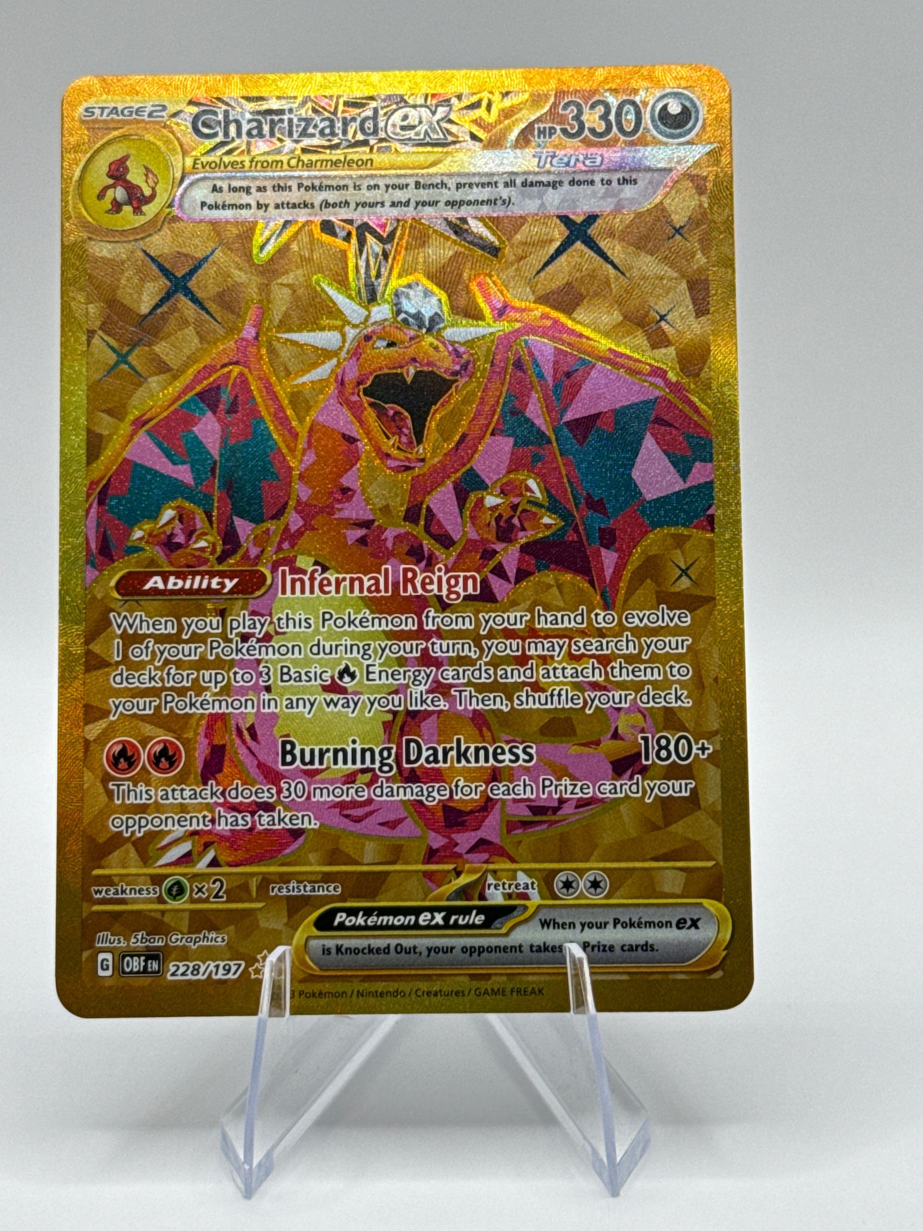 Charizard ex 228/197 – Obsidian Flames Gold Hyper Rare – Near Mint
